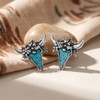 925 Sterling Silver Western Turquoise Cow Skull Stud Earrings for