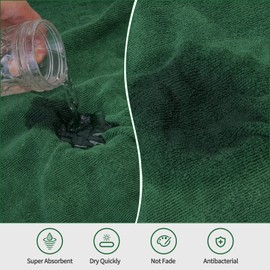 PETTOM Dog Bathrobe Towel Microfiber Water Absorbent Adjustable Dog Drying Coats for Large Dogs, Green Dog Bathrobe Towelling - L:60cm Back Length