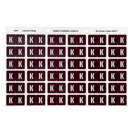 Avery K Side Tab Colour Coding Labels for Lateral Filing, 25 x 38 mm, Brown, 180 Labels (43311)