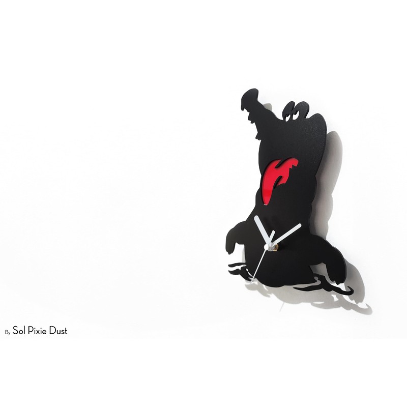 Tick-Tock the Crocodile Silhouette Wall Clock - Captain Hook -