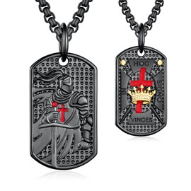 Zaruiqun Knights Templar Necklace S925 Sterling Silver Armor of God Necklace Christian Jewelry Gifts for Men Women