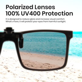 Cyxus 1600 Clip-on Sunglasses, Foldable, Polarized Lenses, Flip-up, UV Protection, Lightweight Design, Stylish, Unisex, Braun