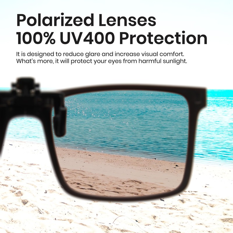 Cyxus 1600 Clip-on Sunglasses, Foldable, Polarized Lenses, Flip-up, UV Protection,