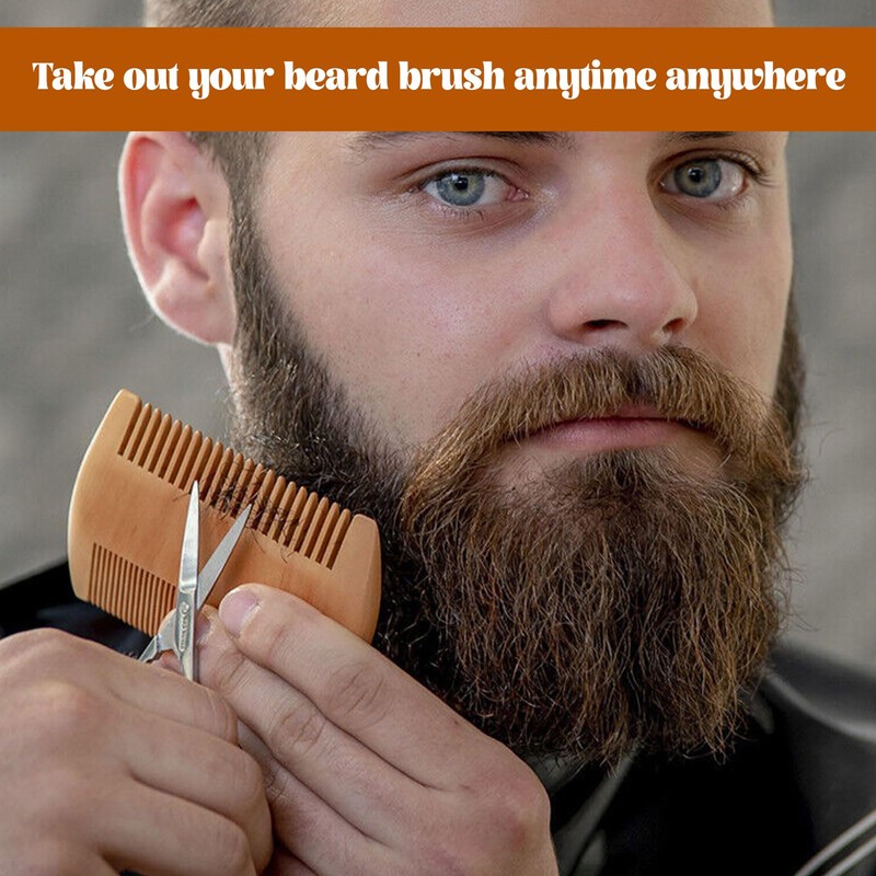 Beard Brush Wild Boar Bristles, Beard Brush and Beard Comb,