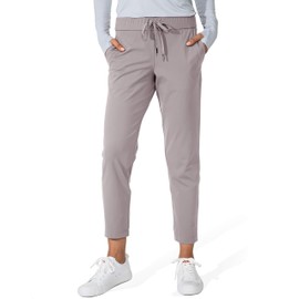 G Gradual Women's Pants with Deep Pockets 7/8 Stretch Sweatpants for Women Athletic, Golf, Lounge, Work (Dusty Grey, Large)