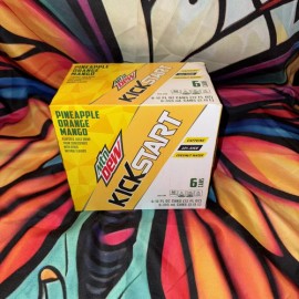 Mountain Dew Kickstart Pineapple Orange Mango 90mg Caffeine (6 Packs)