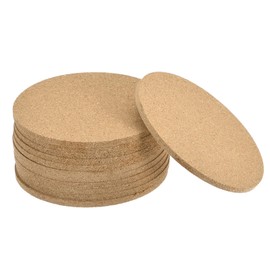 QUARKZMAN 100 mm (3.94 inches) round coasters, 4 mm thick cork cup mat for tableware, pack of 12
