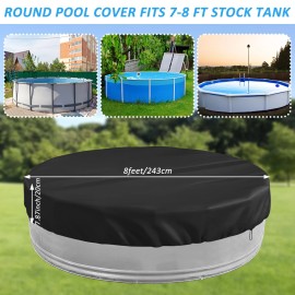 Yexexinm 8Ft Extra Large round Stock Tank Pool Cover,Steel round Stock Tank Pools Cover f