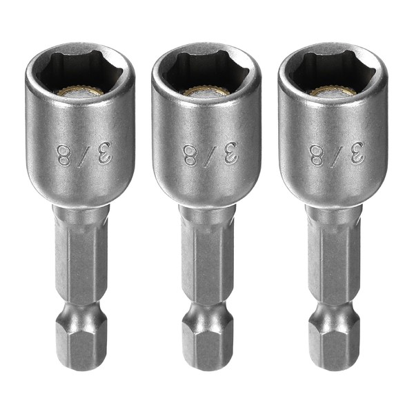 sourcing map 3pcs Hex Nut Driver Drills Bit 3/8" 6-Points