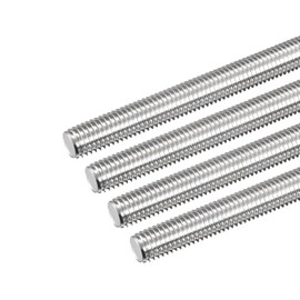 sourcing map Fully Threaded Rod M12 x 200 mm 1.75 mm Thread Pitch Stainless Steel 304 Right-Hand Thread Rods Rod Bolt Set of 4