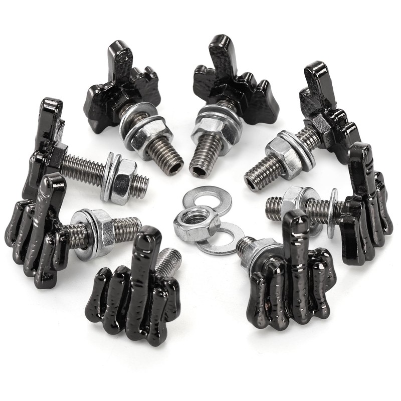 Yarlung 8 Pack License Plate Screws Kit, Finger Shape Stainless