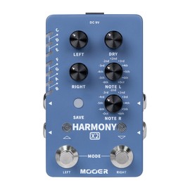 MOOER Harmonizer Guitar Effects Pedal up to 12 Pitches Each Pitch has 11 Harmony Modes Professional Stereo for Electric Guitar and Bass (X2)