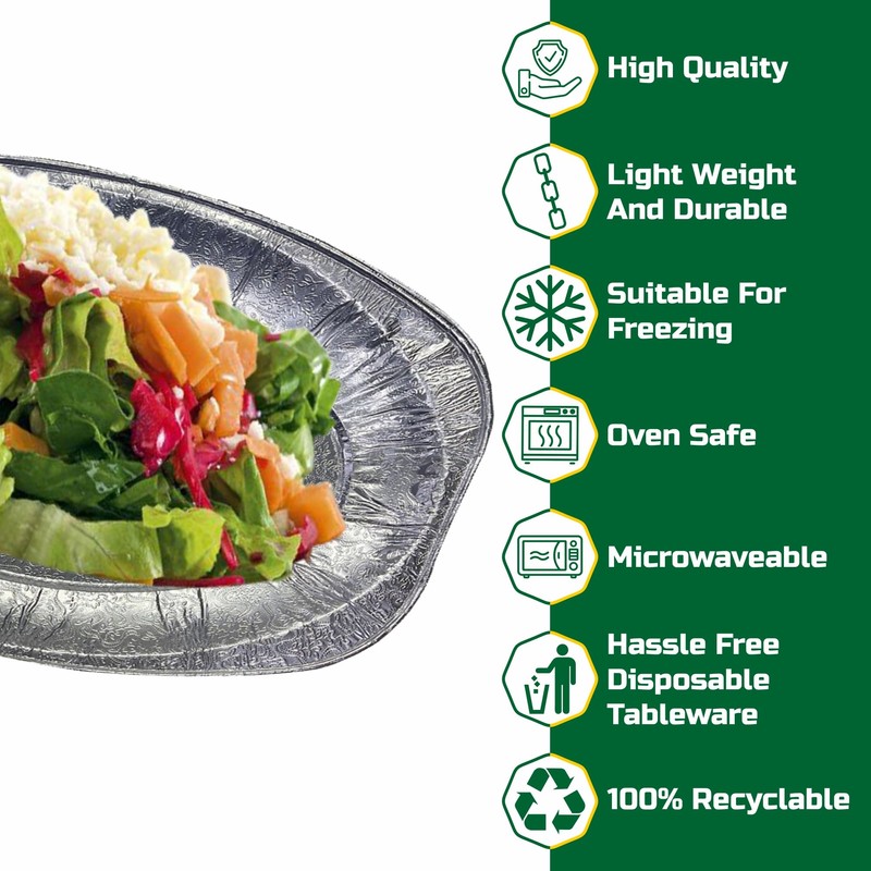 M1SS (Pack of 100)- Large Aluminium Foil Tray Food Container