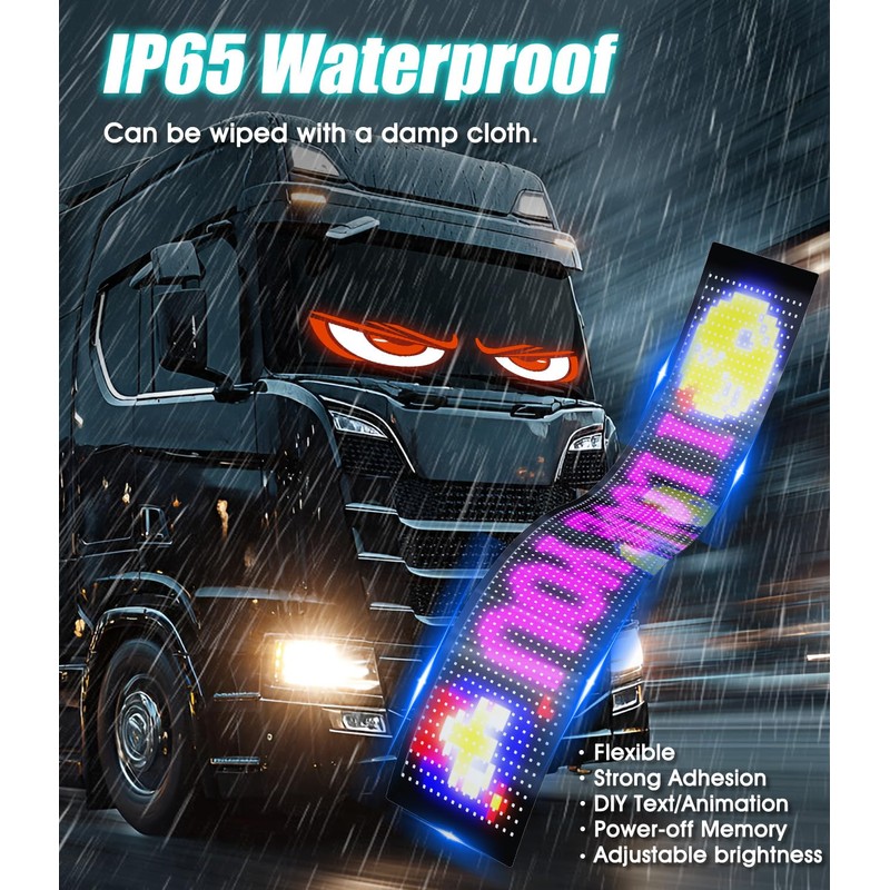 LED Devil Eyes for Truck Windshield, Extra-Large 52.3"x7.5" 1Pcs Eye