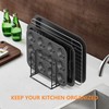 KORRTFID Kitchen Cabinet Organizer, Steel Cookware Holder, Divided Holder with