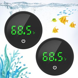 QZQ Fish Tank Thermometer Aquarium Thermometer Wireless Touch Stick Digital Aquarium Thermometer LED Display ±1°F for Monitoring The Fish Tank Aquarium Temperature Accessories (2 Pack Black)
