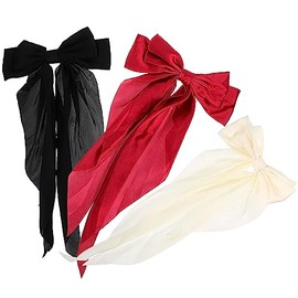 FRCOLOR 3pcs Bow Hair Clips for Women Hair Ribbons for Girls Barrettes for Daily Wear and Special Occasions