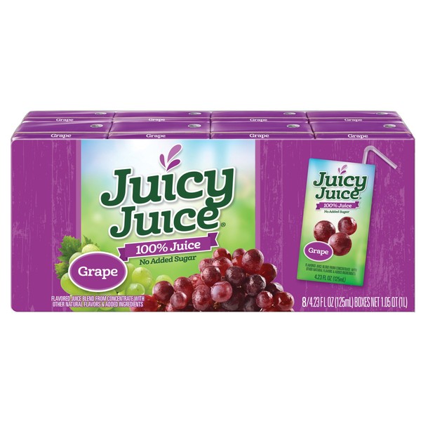 Juicy Juice Grape, 4.23 Ounce Boxes, 8 Count (Pack of