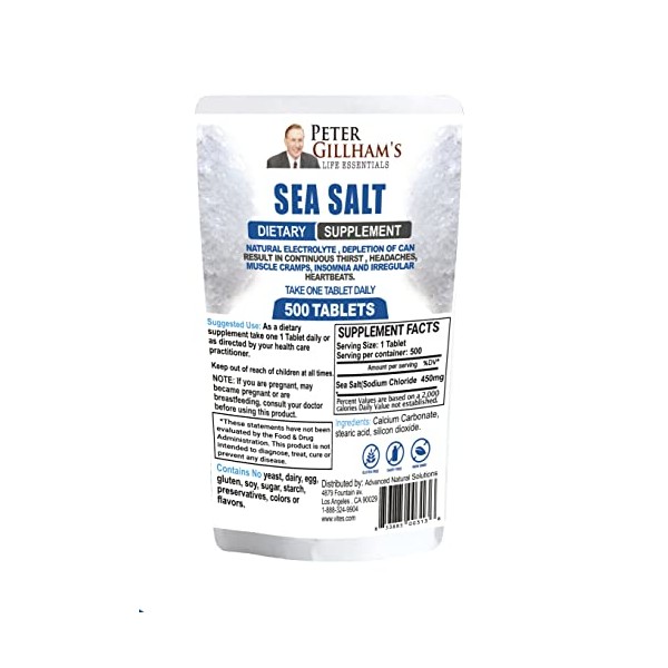 Peter Gillham’s Sea Salt, Sodium Chloride 450mg, Essential Electrolyte Support