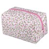Healeved Floral Makeup Organizer Bag Portable Toiletry Case Zipper Closure