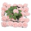 25pcs Artificial Roses Light Pink Fake Bulks Box for DIY