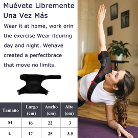 Soporte de Hombro de Manga de Compresión Ajustable - para Prevenir Lesiones en Hombro, Aliviar el Dolor de Esguinces y Artritis, Adapta al Hombro Derecho o Izquierdo, para Hombres y Mujeres (Negro, L)