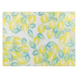 Boston International Charcuterie Board Tempered Glass Serving Tray for Cheese, Meats & Snacks Platter for Kitchen & Entertaining, Large 16" x 12", Lemon Verbena