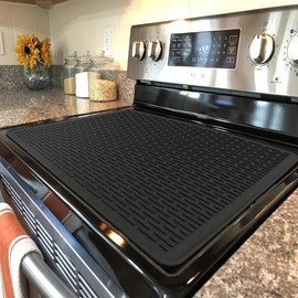 Silicone Stove Top Mat, Heat Resistant Stove Cover Mat, Non-slip Stove Protector, Kitchen Accessories 1set - Color: Black, Specification: 27.95in*19.69in