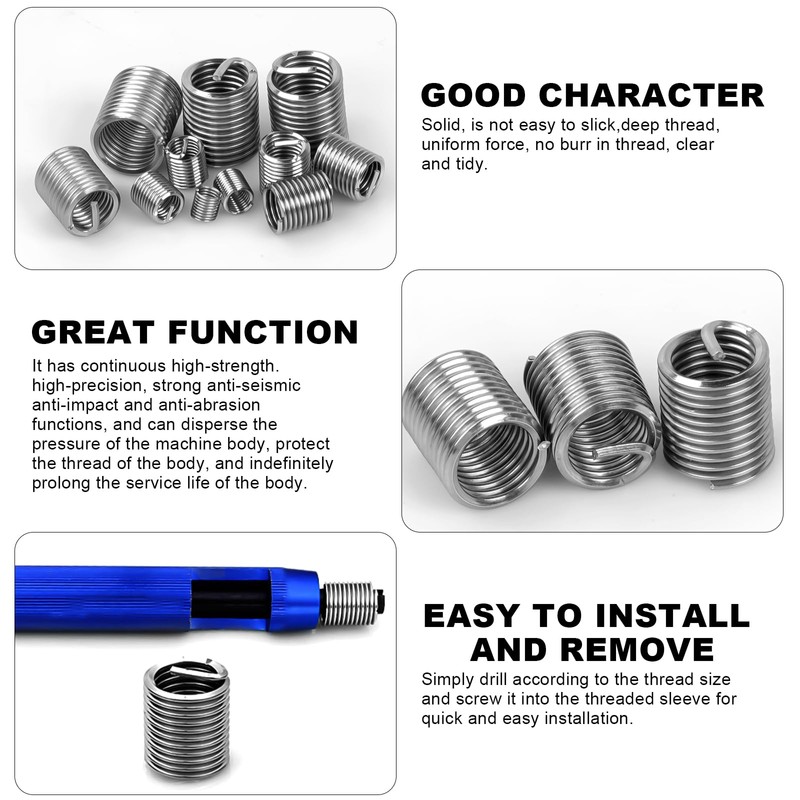 Self-Tapping Thread Inserts Thread Repair Kit, Thread Repair Kit Repair
