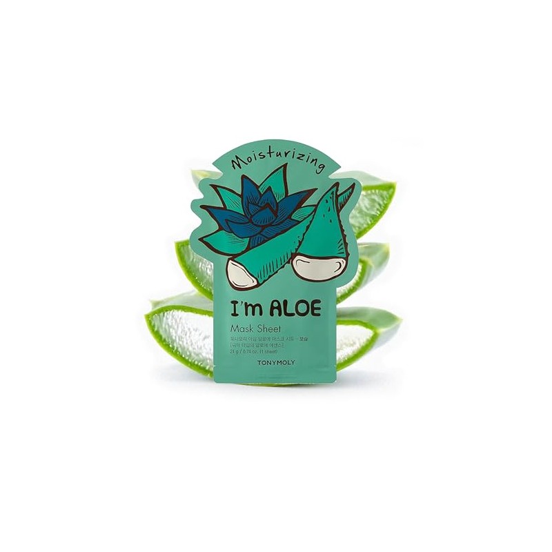 TONYMOLY I'm Real hoja de máscara, Aloe, Verde aloe, Único