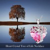 TOUPOP Heart Tree of Life Necklace Sterling Silver Pink Crystal