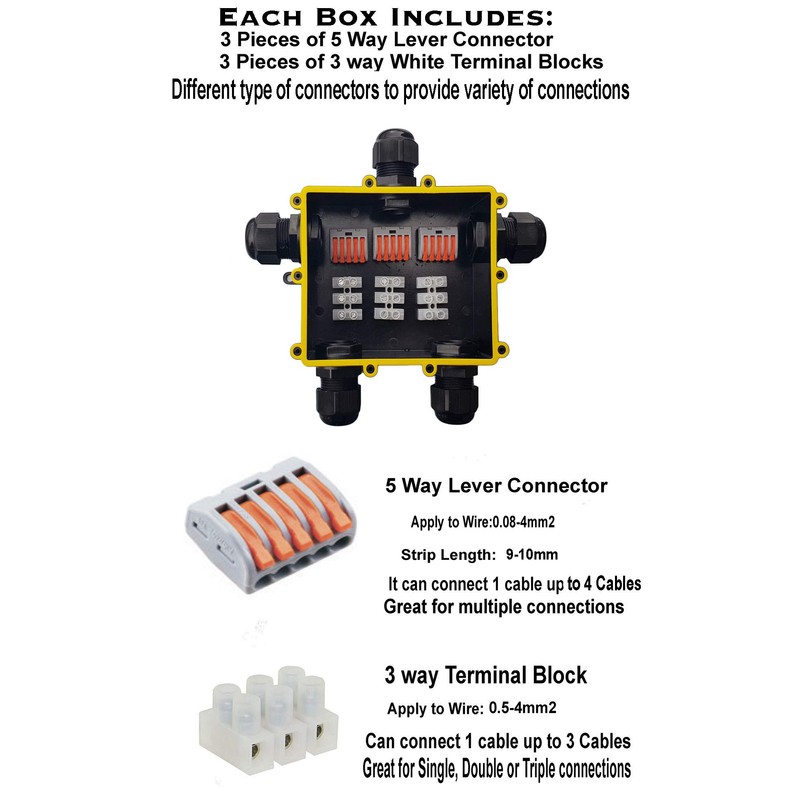 Sucre Auxiliary ® 24A 450V 5 Way IP68 Waterproof Electrical