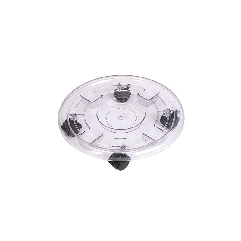 Hortico Heavy Duty Clear Plastic Plant Caddy with Wheels, D12