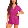 Anjue Women's Pajama Set Short Sleeve Sleepwear Layered Look Soft