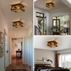 Rpzloila Farmhouse Ceiling Light, 2-Light Flush Mount Light Fixture with