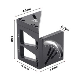 SEEK RARE 3D Multi Angle Measuring Ruler 45 90 Degree Aluminum Alloy Woodworking Square Protractor Detachable Carpenter Square Measuring Tools for Engineer Carpenters (Black)