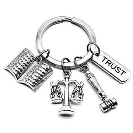 Lawyer Keychain, Lawyer Attorney Keychain, Scales of Justice, Justice Gavel, Law Book Charm Keychain, Justice Keychain, Law Student Gift, Lawyer Gift, Gavel and Scales of Justice Key Ring