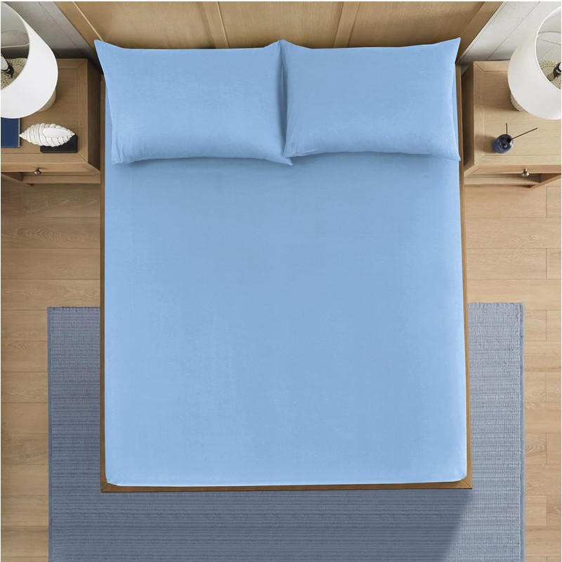 CHARKHAH Polycotton Fitted Sheet for Single Double King Super King