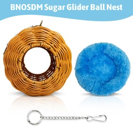 BNOSDM Sugar Glider Nest, Pet Glider Cage Sleep Nesting Squirrels Playing Hideout Hanging Hammock with Warm Cotton Pad Small Animal Cage Accessories for Marmosets Hamsters (Double Holes)