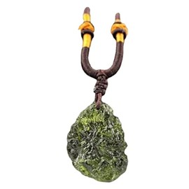 RMYSUM Moldavite Crystal Necklace Moldavite Pendant Artificial Czech Meteorite,Powerful Healing Chakra Stone for Men and Women（Green Glass）