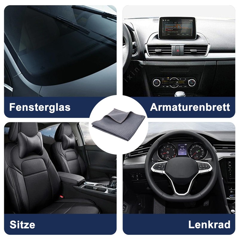 Ynkkvre 2 x Absorbent Waffle Cloth for Car Windows and