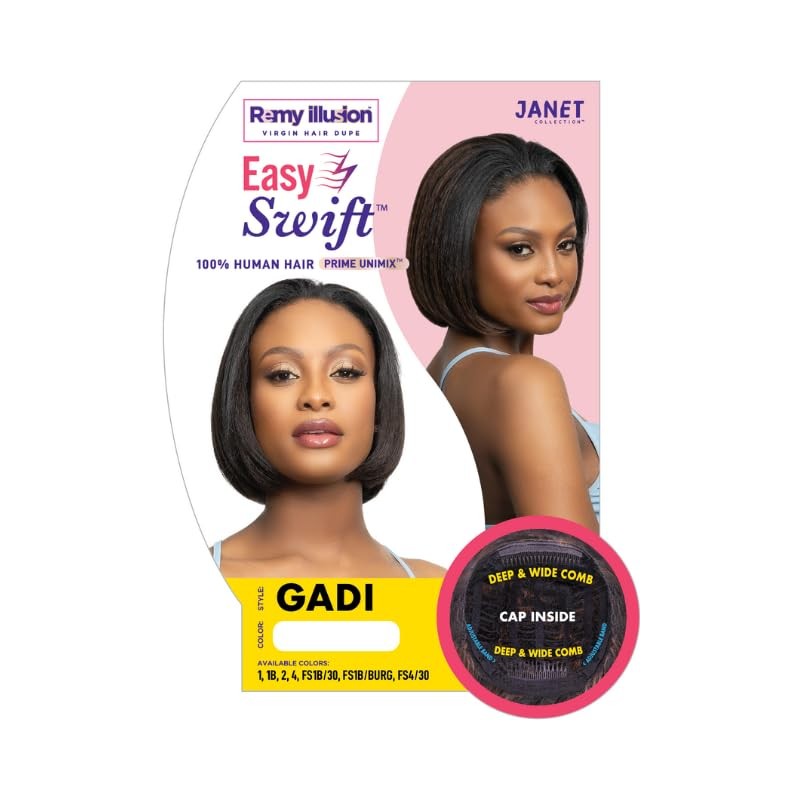 Janet Collection Human Hair Prime Unimix Wig Remy Illusion Gadi