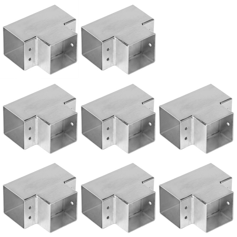8PCS Square Tube Fittings - 3 Way Connector for 2"
