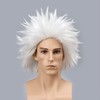 White Mad Scientist Wig with Moustache&Eyebrows Short Funny White Crazy