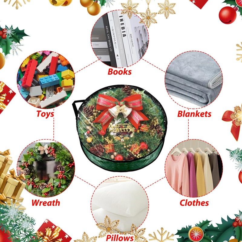 LDXDRU 6 Pack Wreath Storage Container, 30 Inch Wreath Storage