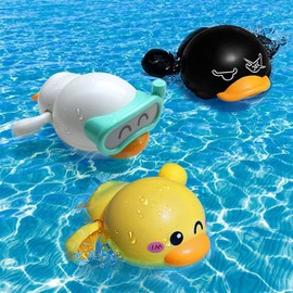 BelleStyle Baby Bath Toy, Water Toy Children, Duck Bath Toy, Water Toy, Clock Movement, Floating Wind-Up Swimming Pool, Bath Toy for 0+ Years Toddlers
