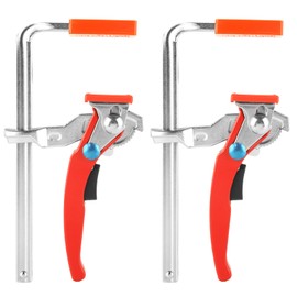 LANIAKEA 2PCS Ratcheting Table Clamp Quick Bar Clamp with 0~6" Clamping Range 2-3/8" Throat Depth Ratchet Guide Rail F Clamp for MFT Table and Guide Rail System
