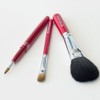 Gift Kumano Makeup Brush, Red Pearl, Set of 3, Portable