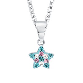 Prinzessin Lillifee Necklace with Pendant 925 Sterling Silver/Stainless Steel Girls Children's Necklace 35 + 3 cm Comes in Jewellery Gift Box, Sterling Silver, Crystal