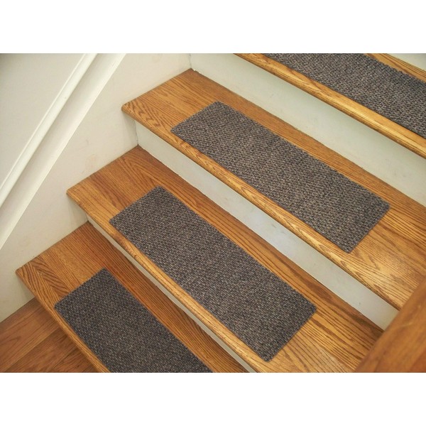 Essential Carpet Stair Treads - Style: Berber - Color: Beige Gray - Size: 24" x 8" - Set of 7